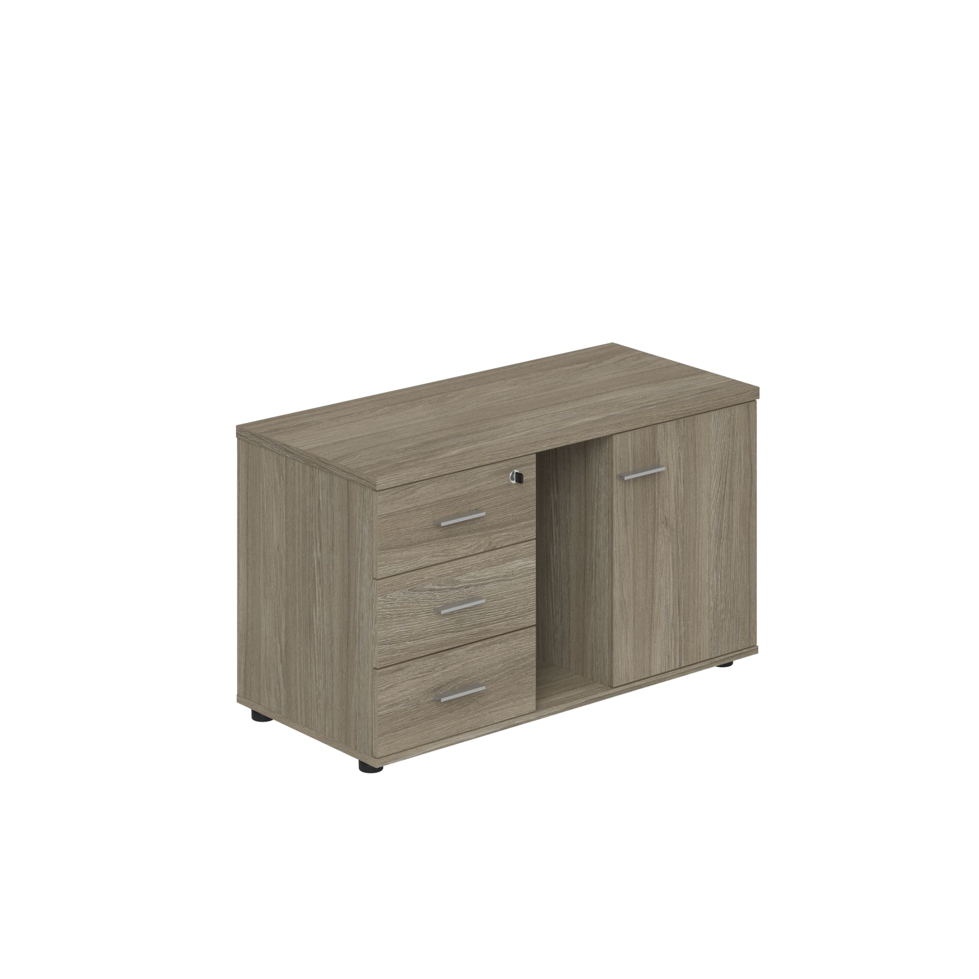  Тумба опорная с замком, распашными фасадами и нишей, левая