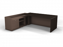 Стол на опорной тумбе без накладных фасадов левый