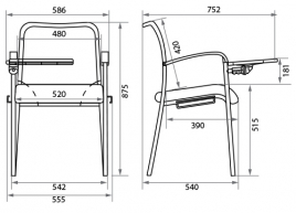 Кресло для посетителя Amigo chrome