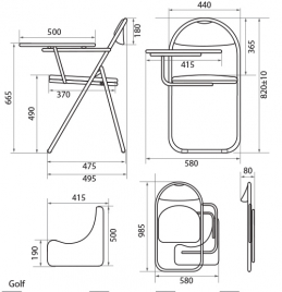 Кресло для посетителя Golf black