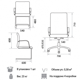 Кресло для руководителя Galaxy Wood chrome
