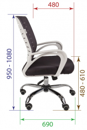 Кресло для сотрудника РК 16 белый ПЛ ХРОМ