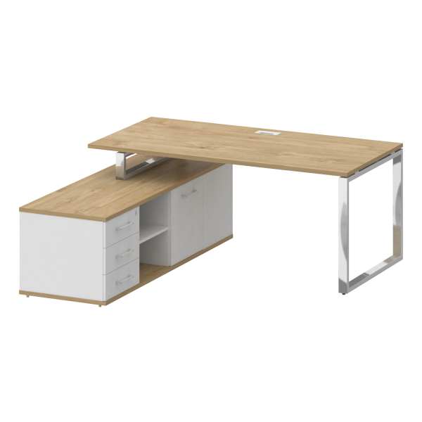 Стол руководителя с опорной греденцией, левый