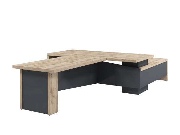 Стол руководителя с опороной тумбой и брифингом